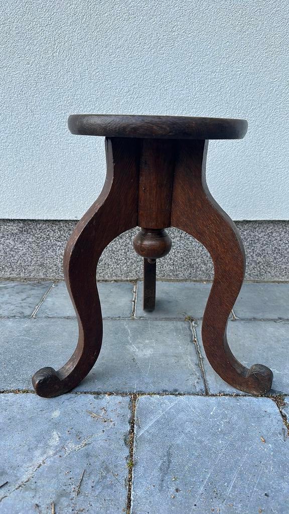Origineel houten krukje, bijzettafel, plantenstandaard, Ophalen, Gebruikt, Hout