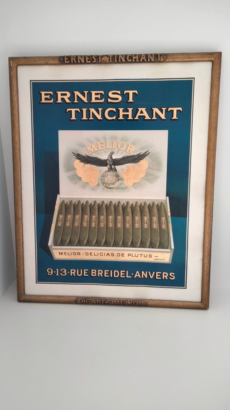 zeldzame reclame Ernest Tinchant Antwerpen Melior antiek, Verzamelen, Ophalen