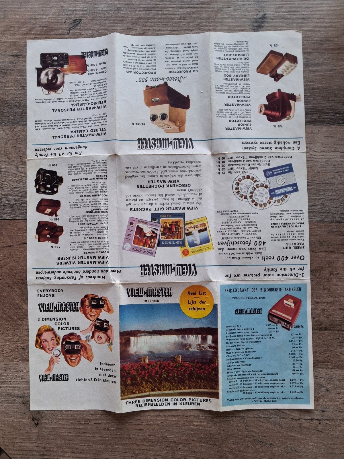 view-master : liste des bobines, mai 1958, Collections, Rétro, Envoi