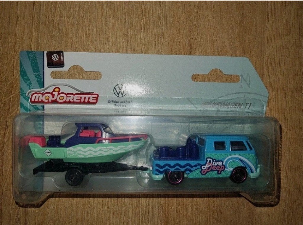 Volkswagen VW T1 Twin Cab & Boot Trailer Majorette NIEUW, Enlèvement ou Envoi, Neuf, Voiture