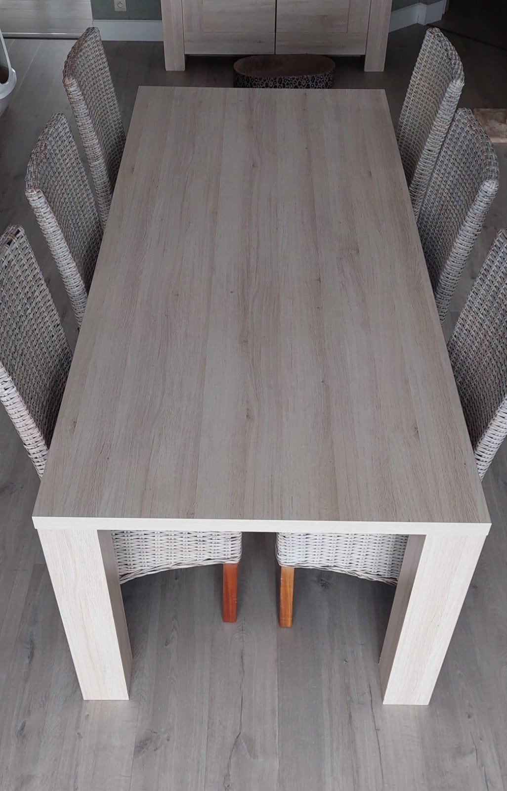 eetkamertafel 2,20m + 6 stoelen, Maison & Meubles, Mobilier complet, Enlèvement