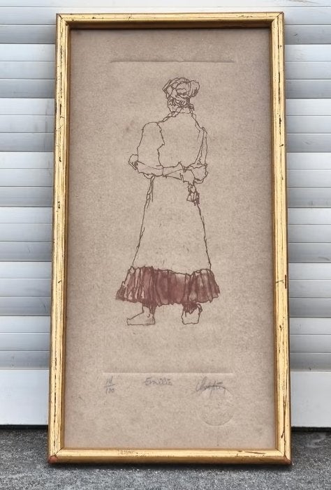 Gravure Émilie signe André colpin, Antiek en Kunst, Ophalen of Verzenden, Gravure