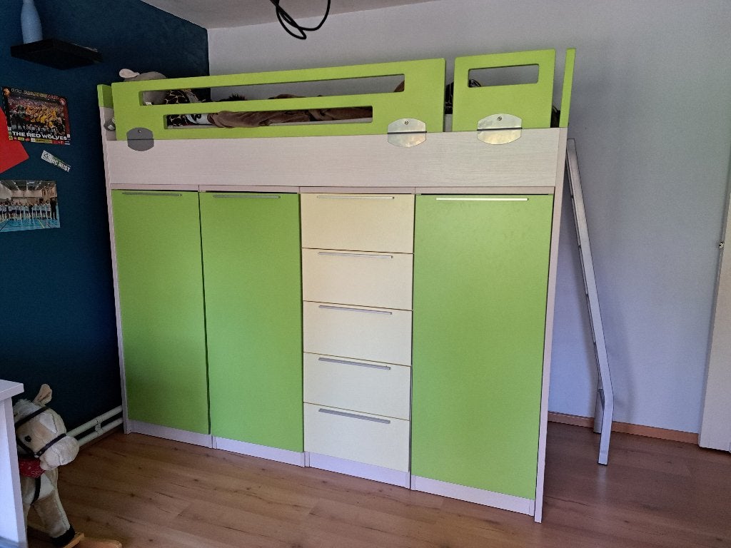 Hoogslaper en bureau, Enlèvement, Utilisé, Lit mezzanine