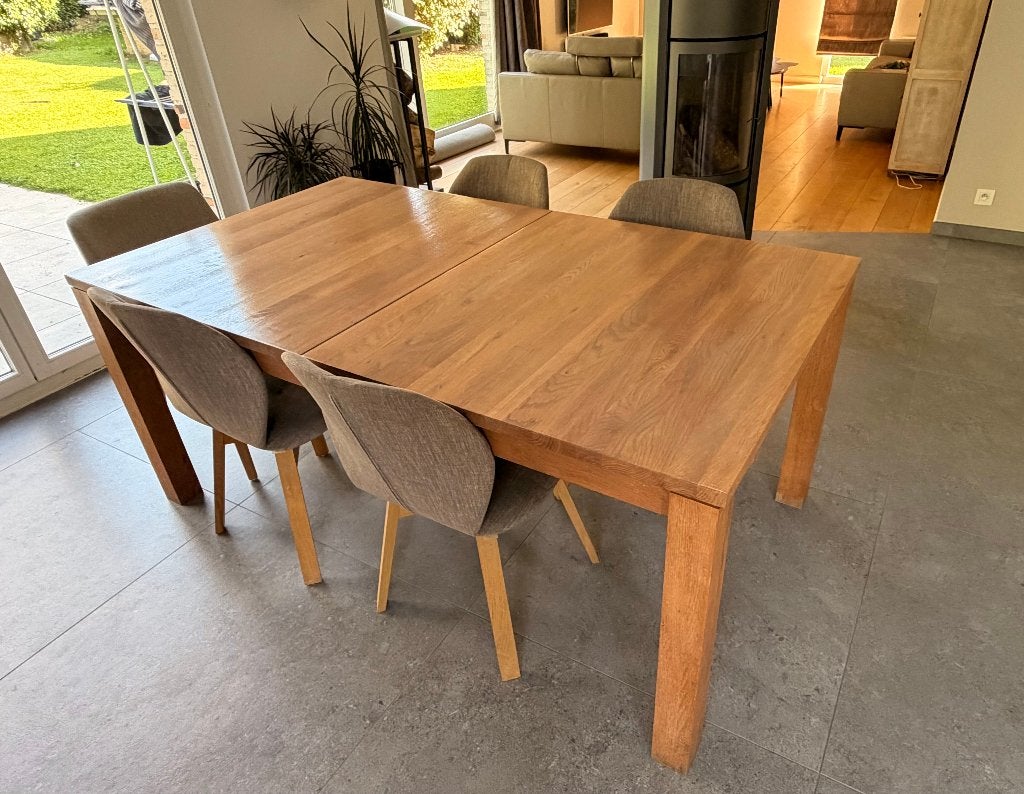 Ethnicraft Table Extensible 100*200/250/300 chêne massif, Maison & Meubles, Comme neuf, 100 à 150 cm, Enlèvement, Chêne