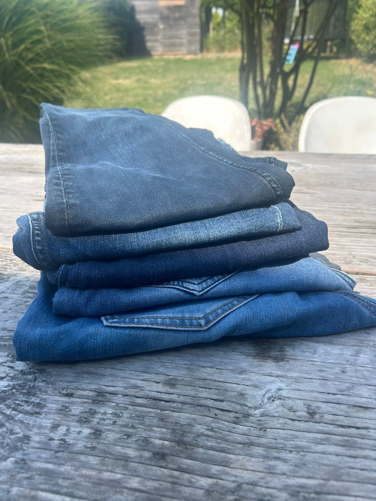 Lot van 5 zwangerschapsbroeken jeans maat M/L, Enlèvement ou Envoi, Comme neuf, Taille 38/40 (M)