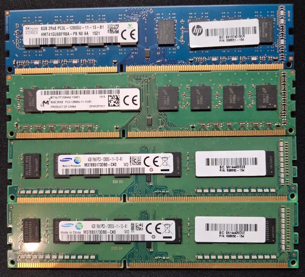 lot PC3 ram modules (4 stuks), Computers en Software, RAM geheugen, Ophalen, Gebruikt, DDR3, Desktop