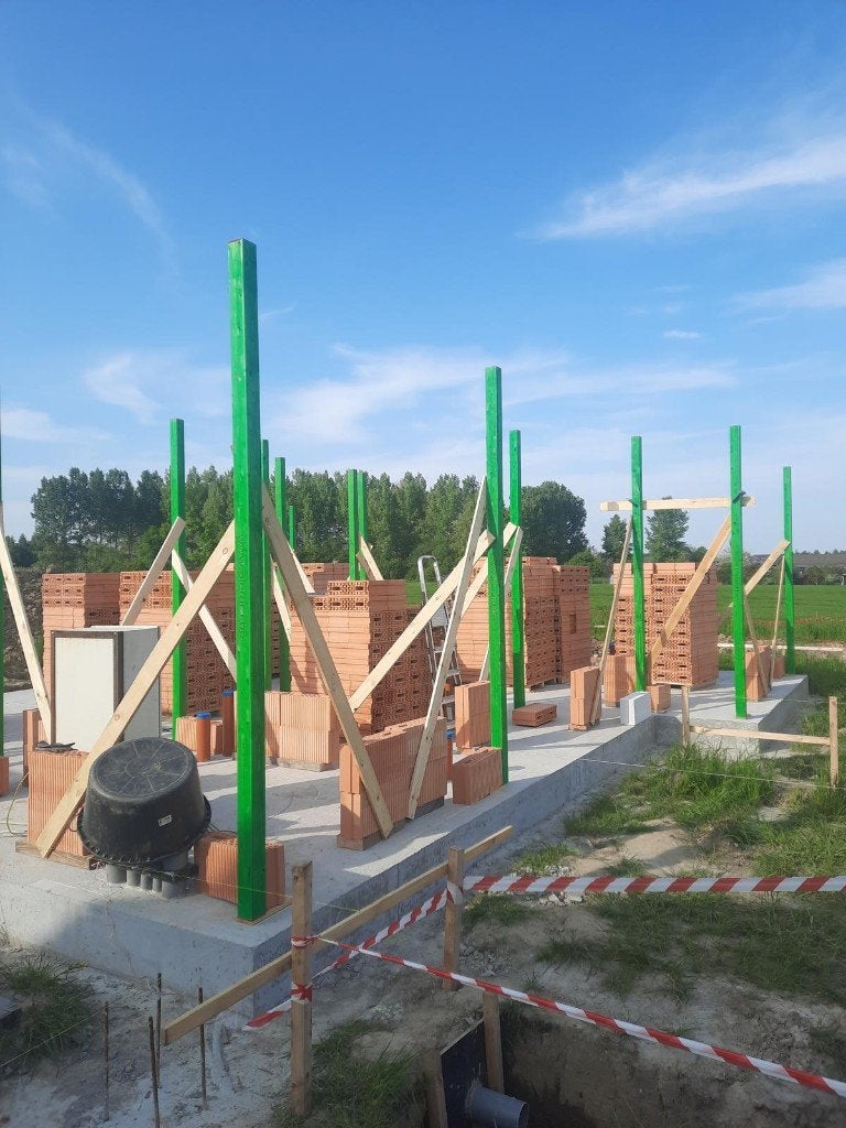 20 metsprofielen / metselprofielen hout 2,95 m  90 x 90 mm., Doe-het-zelf en Bouw, Ophalen, Zo goed als nieuw