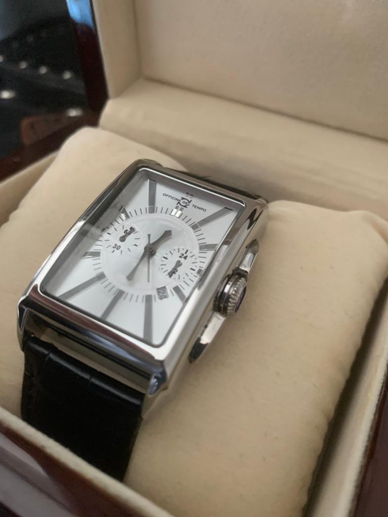 Montre Officina del tempo Chronographe cadran rectangulaire., Enlèvement ou Envoi