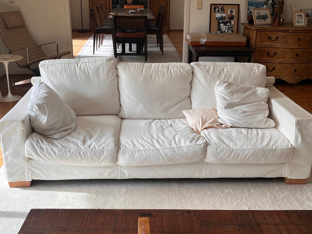 divan, Huis en Inrichting, Zetels | Zetels, Gebruikt, Rechte bank, Driepersoons, 200 tot 250 cm, 75 tot 100 cm, Hout, Stof, Ophalen