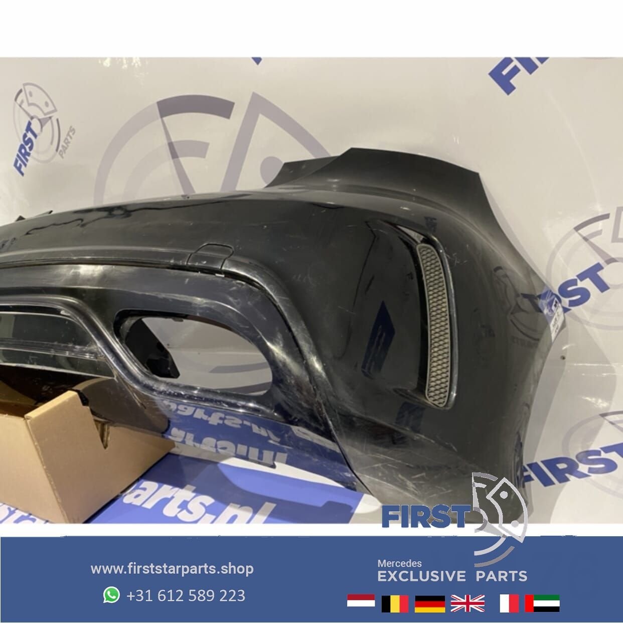 W176 FACELIFT AMG ACHTERBUMPER ZWART Mercedes A KLASSE 2012-, Auto-onderdelen, Gebruikt, -, Ophalen of Verzenden, Achter