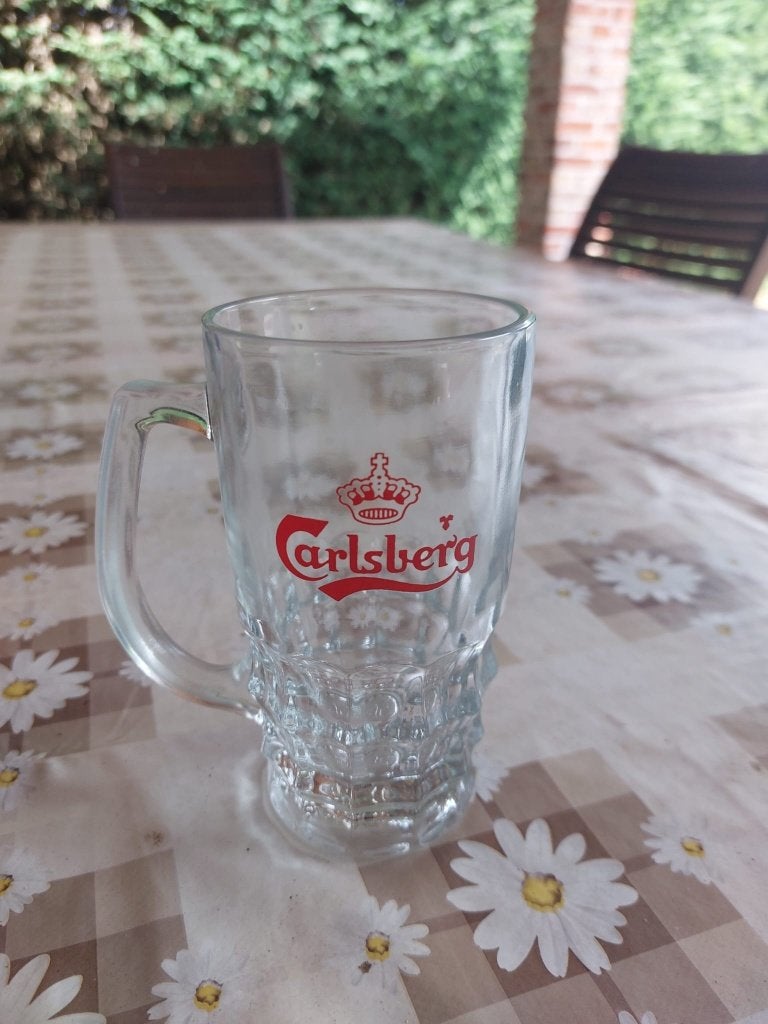 Bierglas Carlsberg 0,25 liter, Ophalen of Verzenden, Zo goed als nieuw, Glas of Glazen, Overige merken