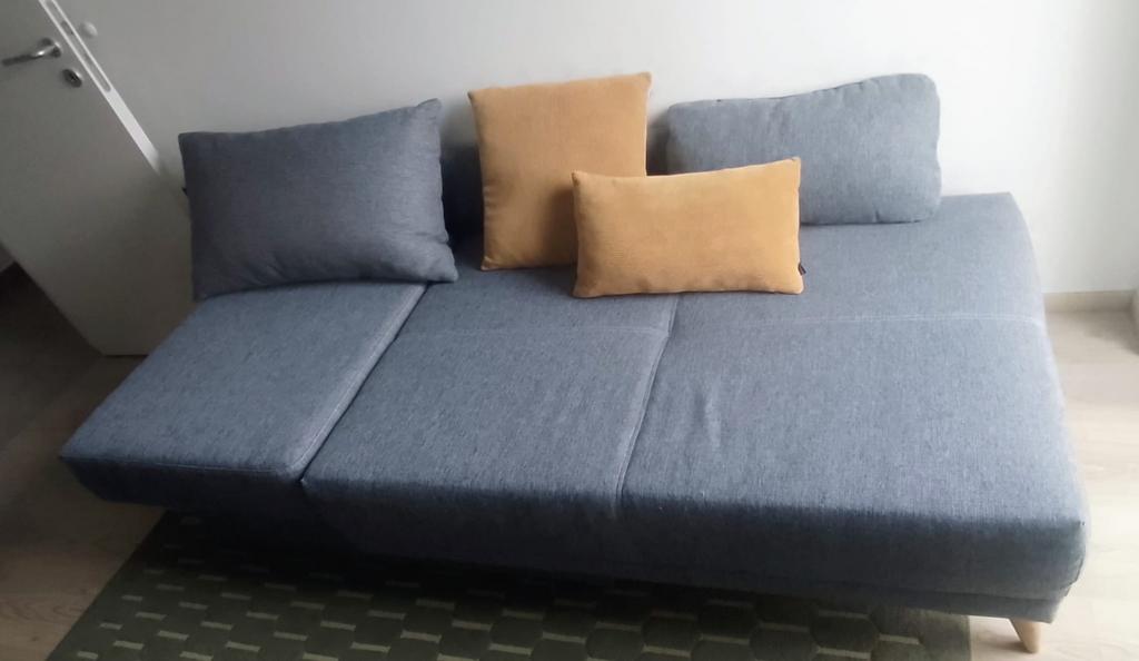 Enkel zetelbed, Ophalen, Grijs, 90 cm, Eenpersoons