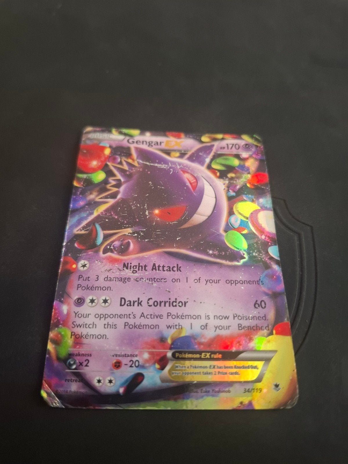 Gengar EX Pokémon Kaart - Zwaar Beschadigd, Ophalen of Verzenden