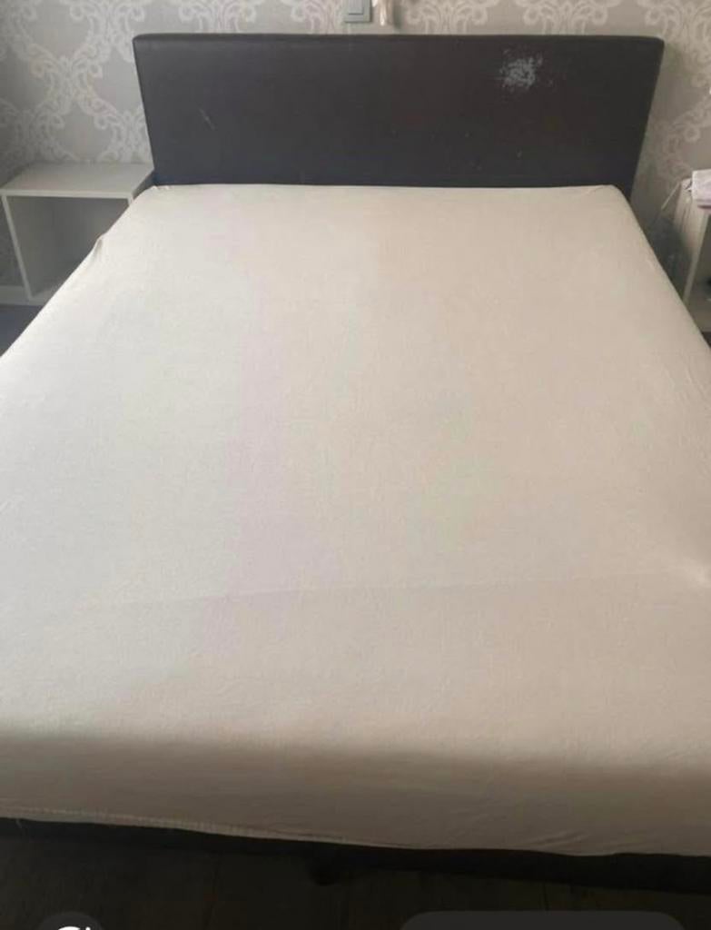 Boxspring, Huis en Inrichting, Slaapkamer | Boxsprings, Ophalen, Gebruikt, Bruin, Tweepersoons