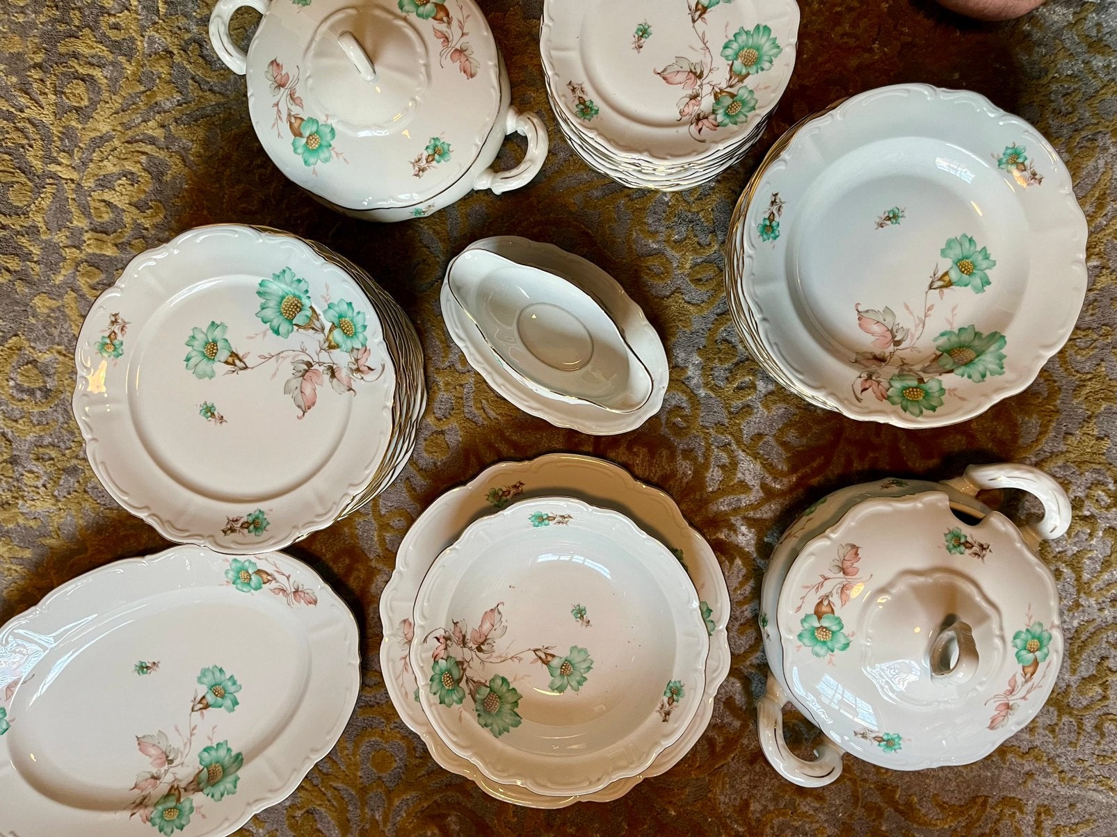 Bavaria Bareuther mid-century rococo style servies 41 delig, Ophalen