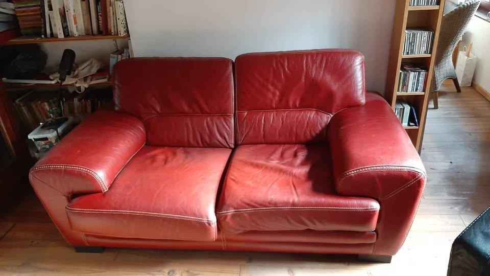 Divan rouge, Autres dimensions, Moins de 75 cm, 200 à 250 cm, Comme neuf