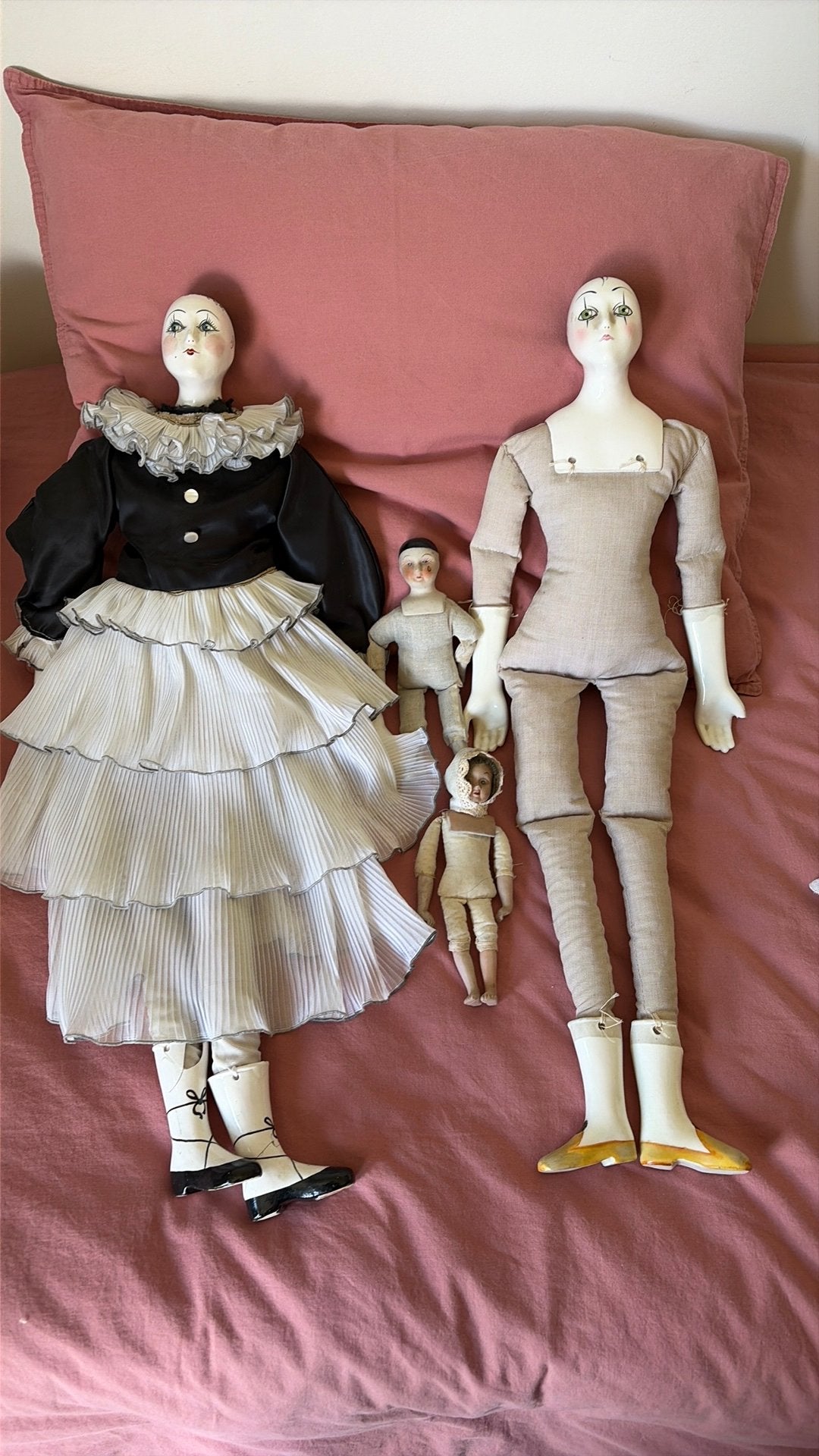 Set Pierrot poppen vintage, Verzamelen, Ophalen of Verzenden, Gebruikt, Pop