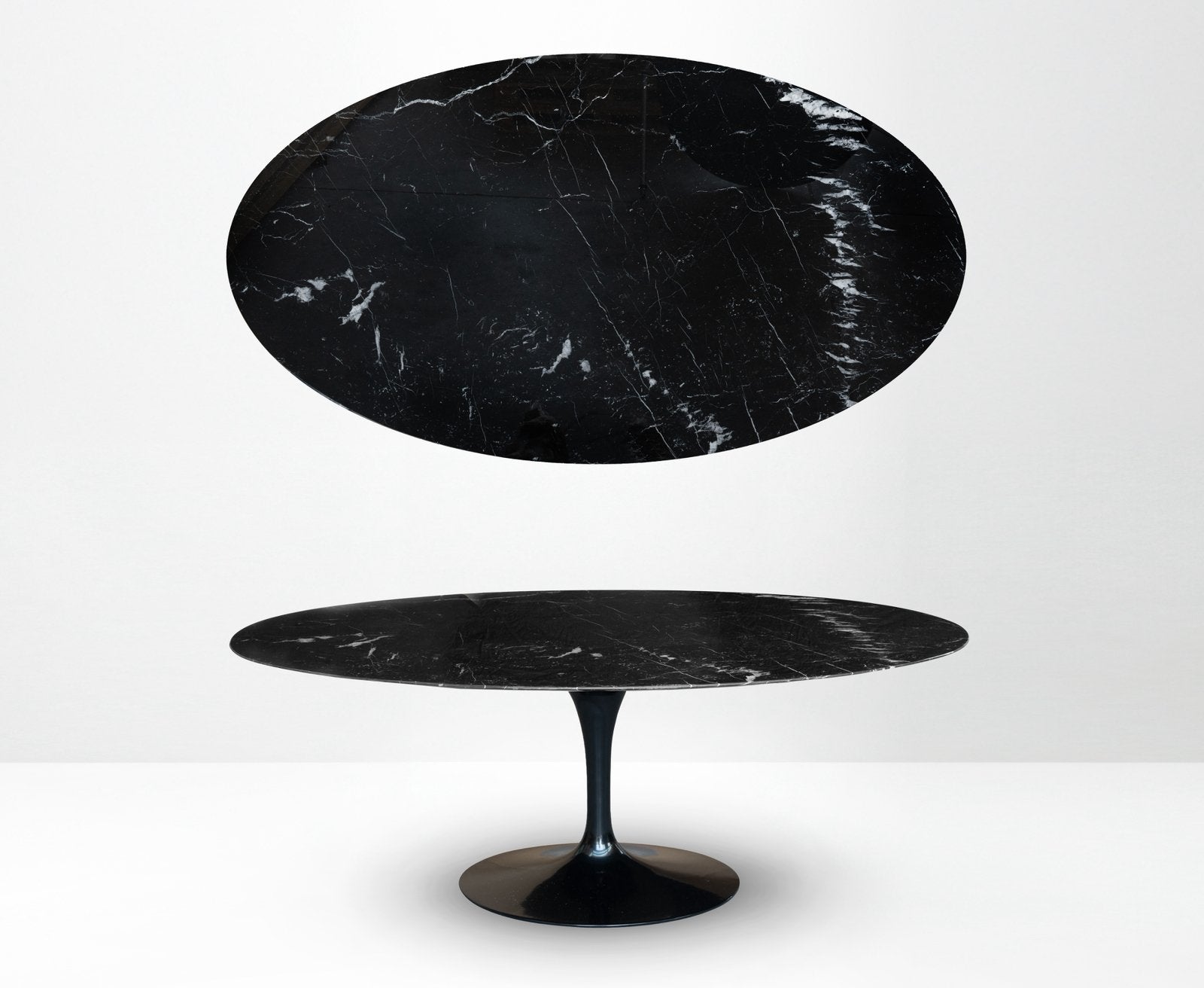 Knoll Tulipe ovale (198x121) Nero Marquina (+Ronde), Enlèvement ou Envoi, Rond, Vitra togo mah jong leolux edra cassina b&b italia artifort