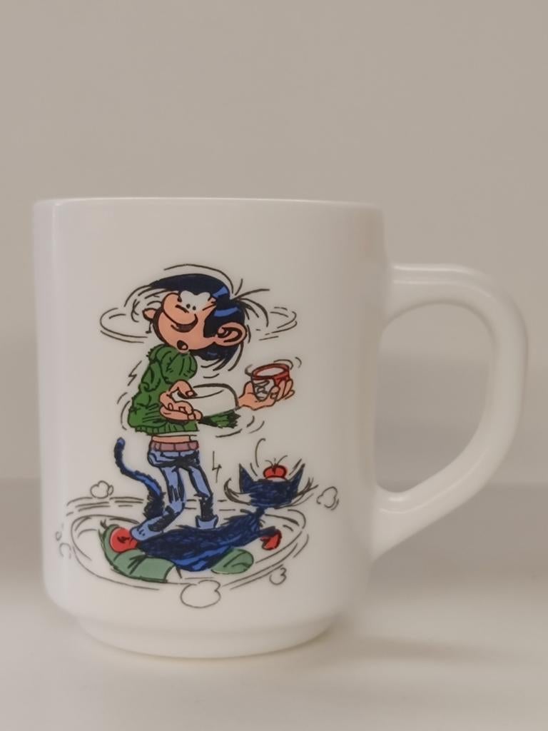 Gaston Lagaffe Guust Flater Arcopal 1984 vintage mok, Ophalen of Verzenden