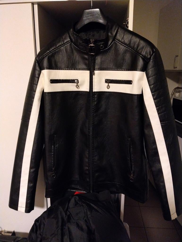 Motorvest leder pu, Kleding | Heren, Jassen | Zomer, Nieuw, Maat 56/58 (XL), Zwart, Ophalen of Verzenden