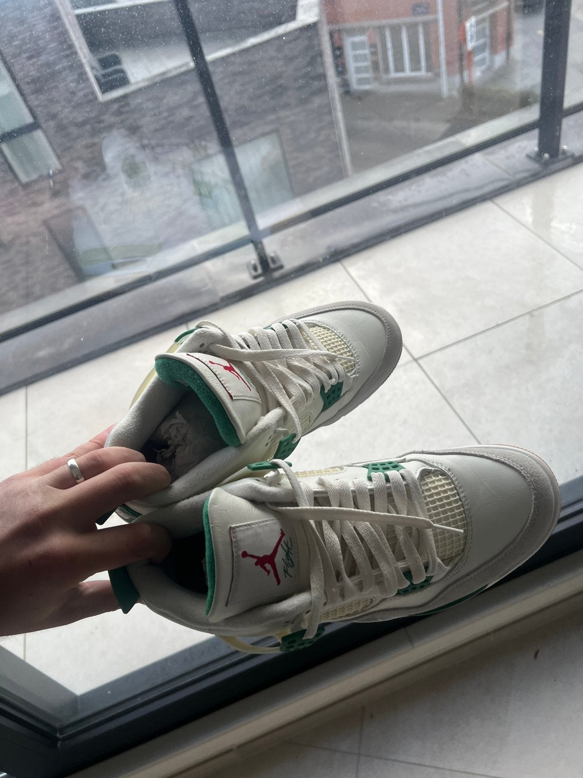 Air Jordan 4 Retro maat 44, Kleding | Heren, Wit, Ophalen of Verzenden, Zo goed als nieuw, Sneakers