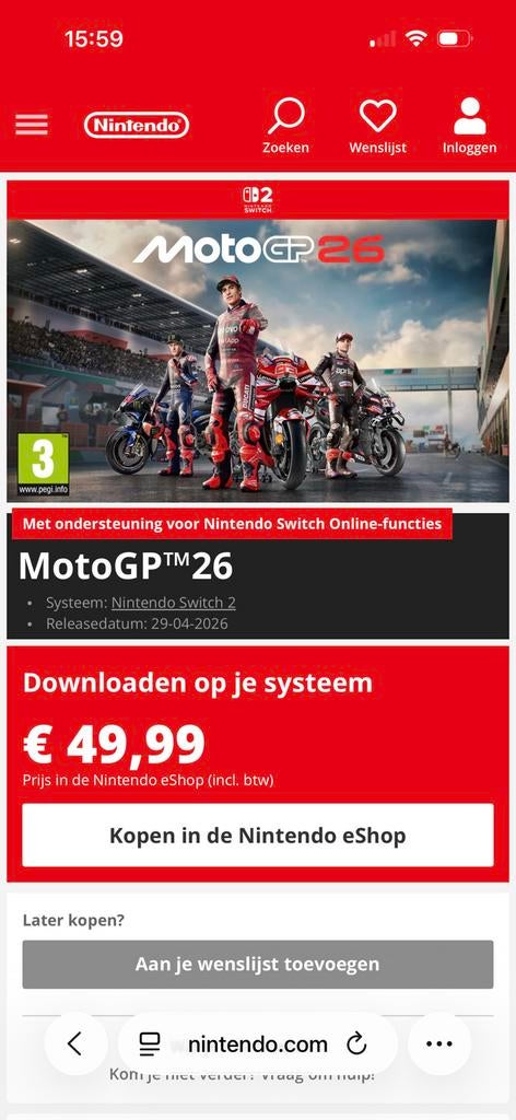 Motogp 26 nintendo switch 2, Games en Spelcomputers, Ophalen of Verzenden