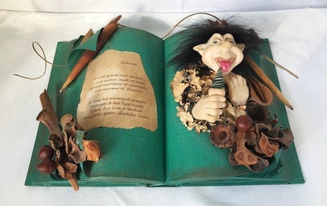 Boek trol elf halloween grappig handgemaakt 😎😄✨, Overige typen, Overige onderwerpen, Natuurlijk materiaal, Ophalen of Verzenden