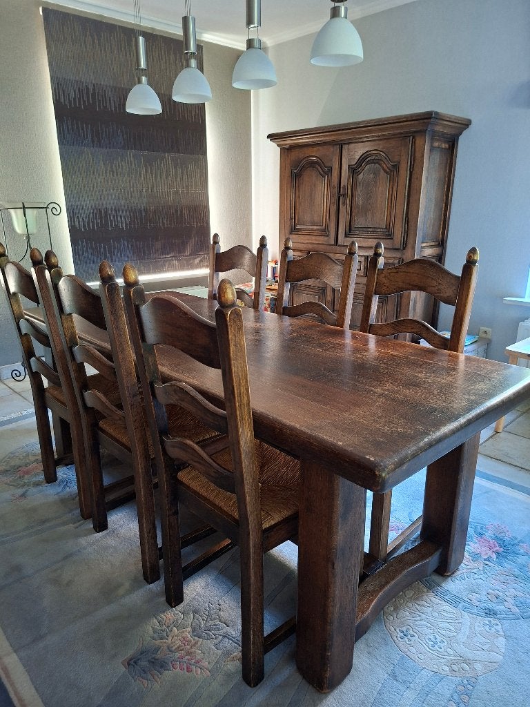 Massieve rustieke eetkamer, Maison & Meubles, Salles à manger complètes, Enlèvement, Utilisé, Rustiek