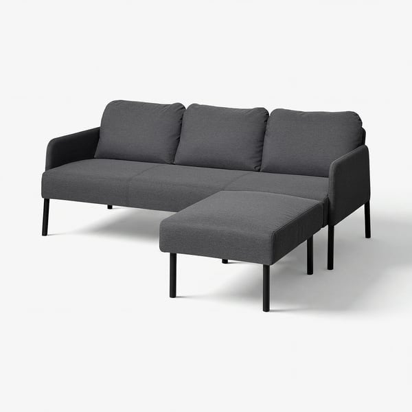 Zetel ikea NOG IN VERPAKKING, Ophalen, 150 tot 200 cm, 75 tot 100 cm, Zwart/donker grijs