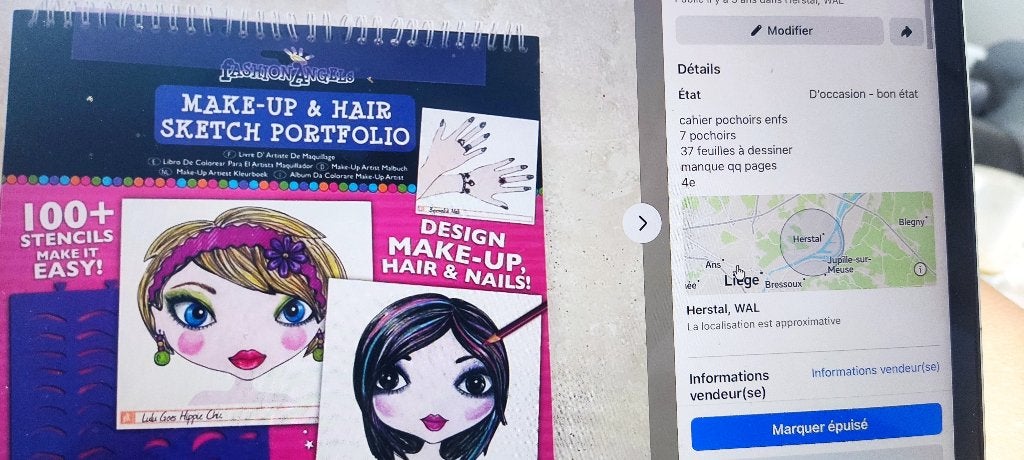 CAHIER (2) POCHOIRS, Enlèvement ou Envoi, Utilisé, Papier, Carnet de croquis ou à dessin