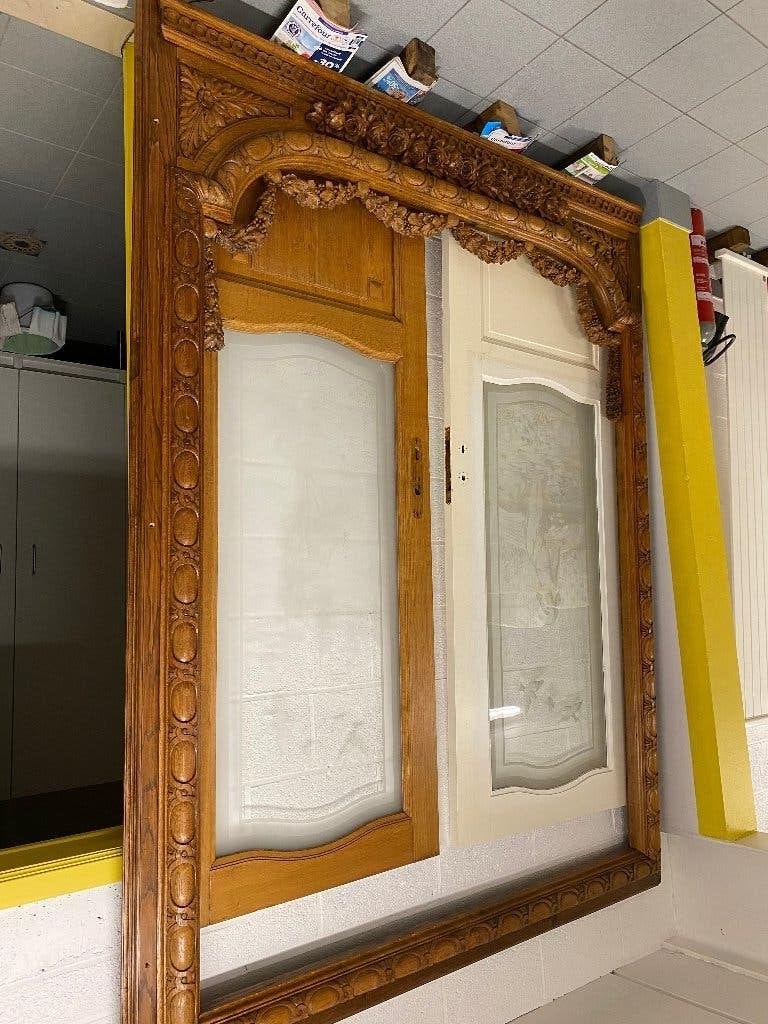 Groot eikenhouten frame, Ophalen, Gebruikt