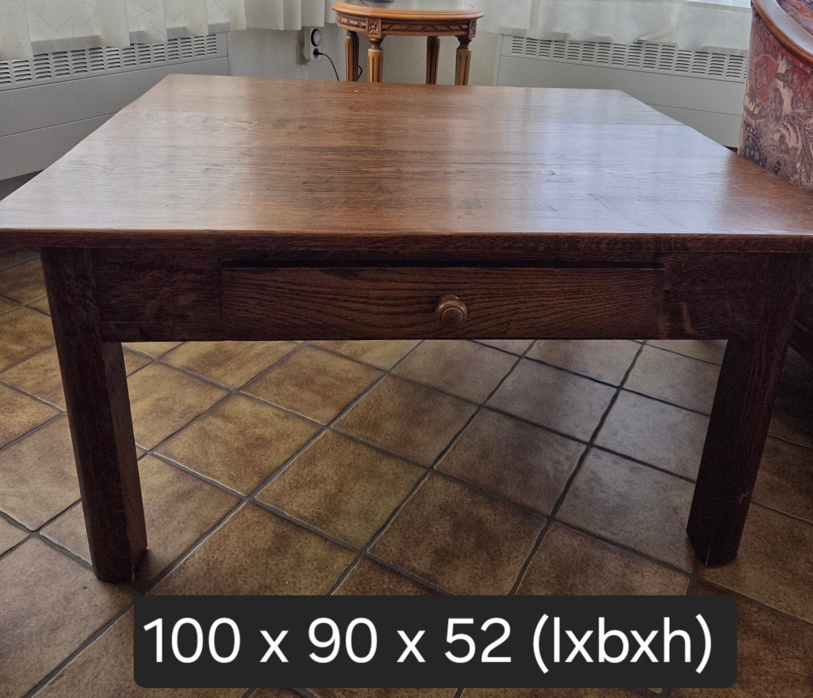 salontafel in eik, Huis en Inrichting, Ophalen, Rechthoekig, Eikenhout