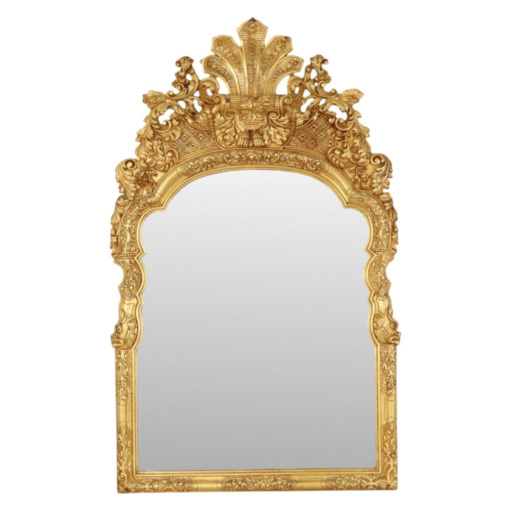 Grote Klassieke Houten Spiegel Rococo Stijl 124cm, Ophalen, Overige vormen, 50 tot 100 cm, 100 tot 150 cm