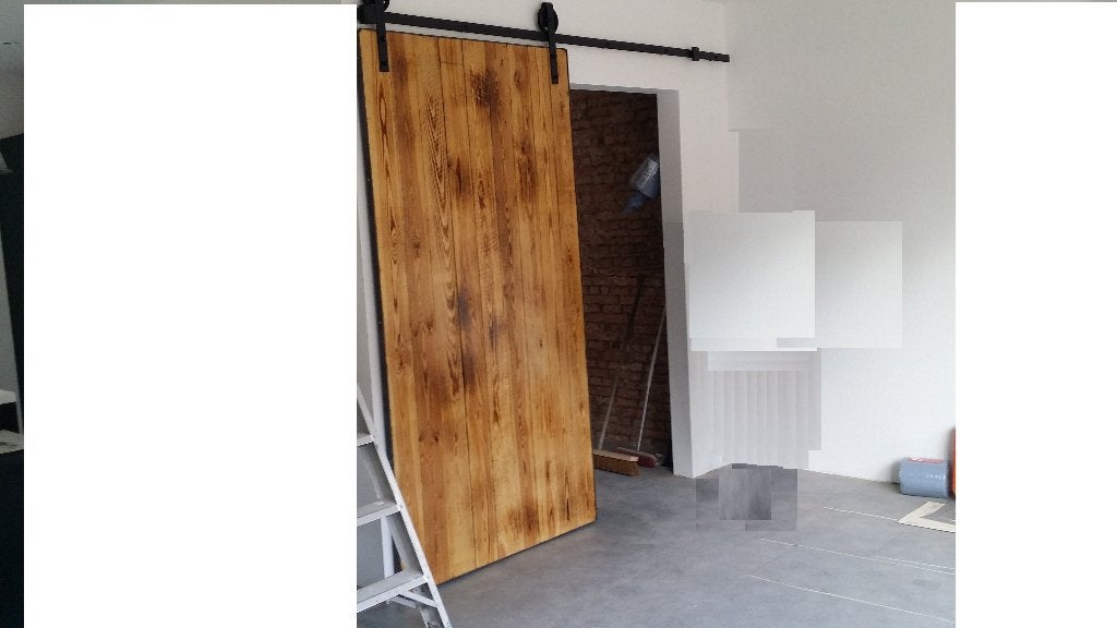Schuur deur, Doe-het-zelf en Bouw, Raamkozijnen en Schuifdeuren, Overige typen, Zo goed als nieuw, 225 cm of meer, Hout
