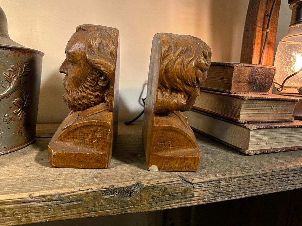 Set van 2 vintage boeksteunen : Marx vs Beethoven, Ophalen