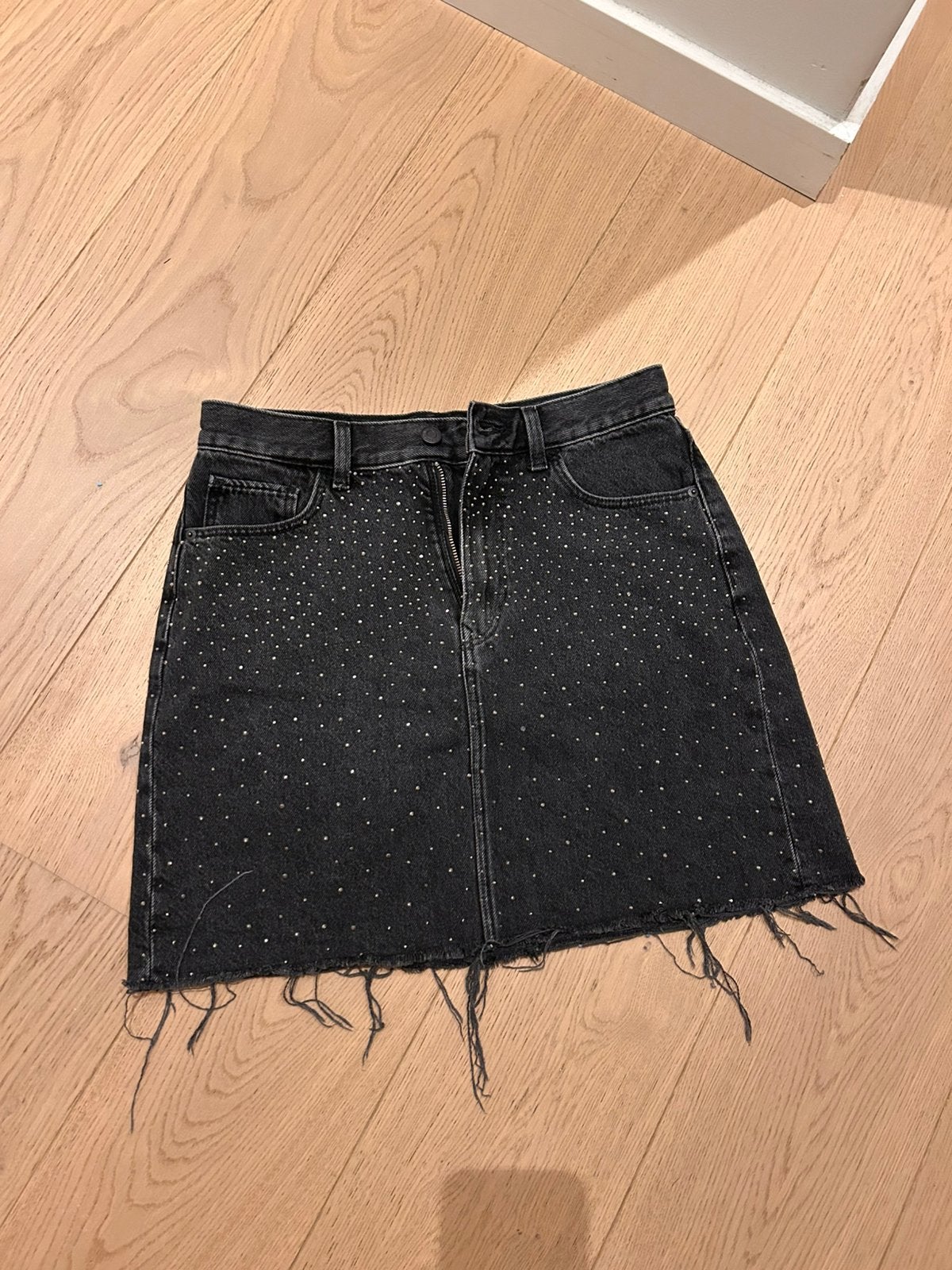 Glitter minirok jeans, Kleding | Dames, Rokken, Maat 38/40 (M), Zwart, Ophalen of Verzenden, Zo goed als nieuw