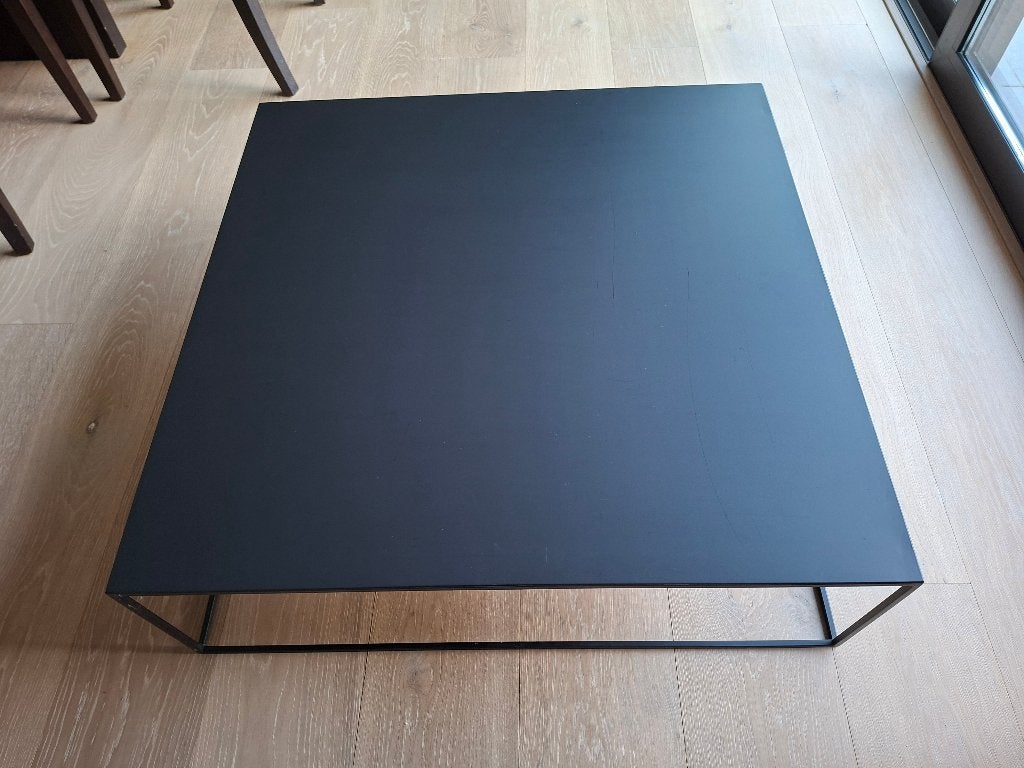 salontafel zwart metaal 100x100x30, Huis en Inrichting, Ophalen, Vierkant, Zo goed als nieuw, Metaal