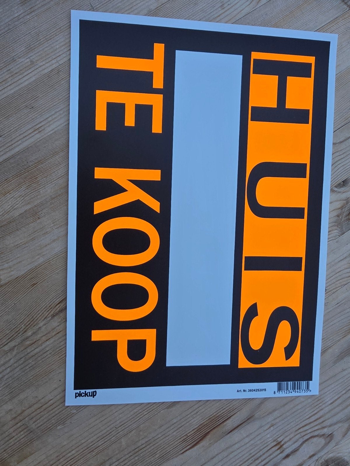 geplastificeerd " Huis te koop ", Maison & Meubles, Accessoires pour la Maison | Tableaux à écrire & Proverbes, Enlèvement
