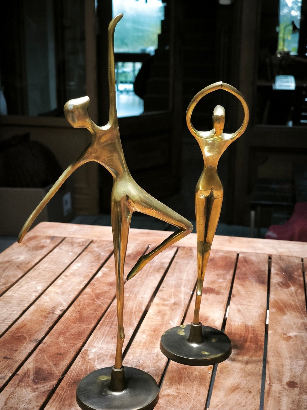 2 gestileerde koperen ballerina's, modernistisch en vintage, Ophalen of Verzenden
