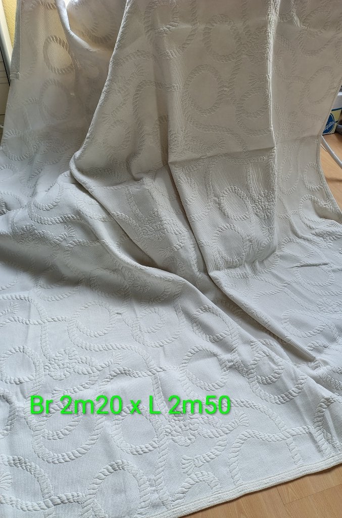 Katoenen bedsprei dubbel bed écru, Wit, Katoen, Ophalen of Verzenden, Zo goed als nieuw