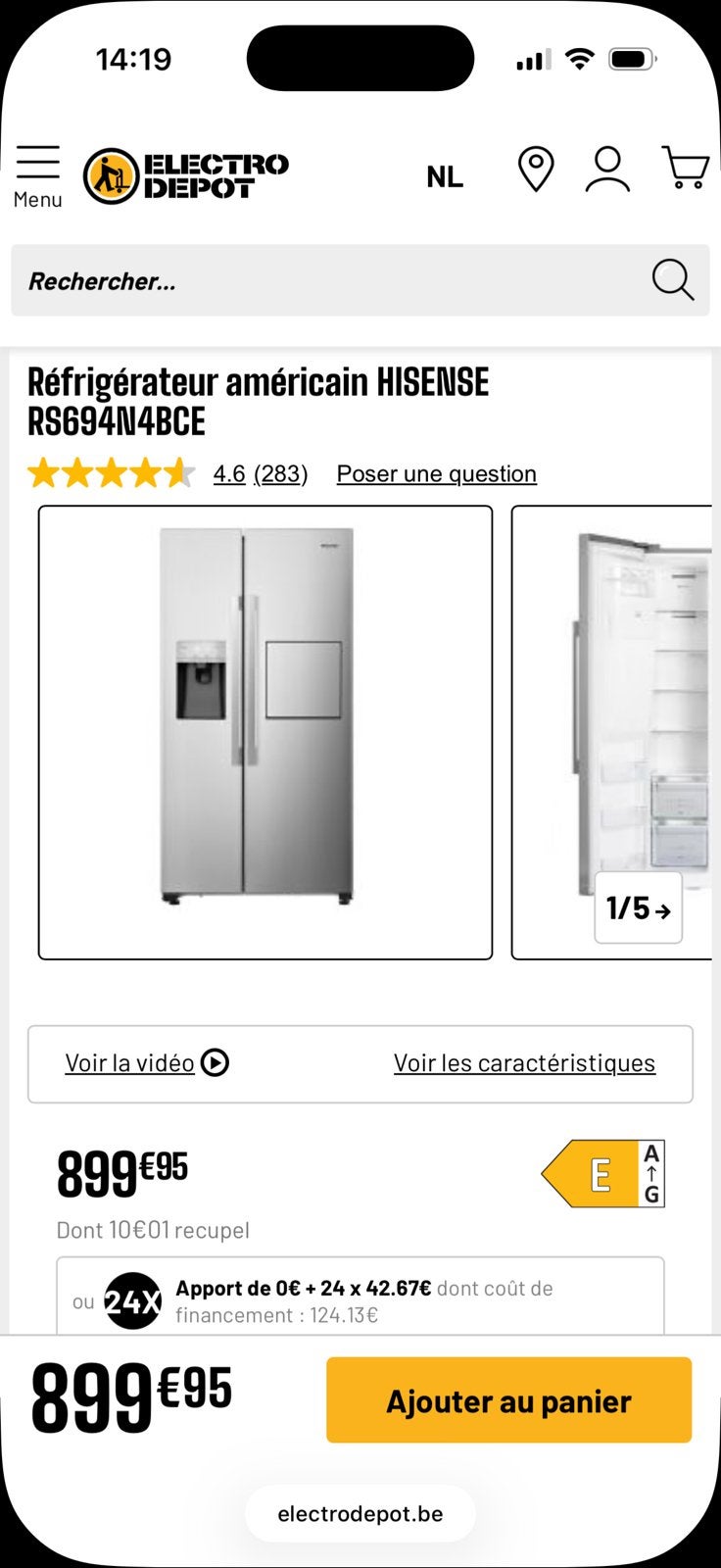 Frigo americain a vendre, Enlèvement, Comme neuf