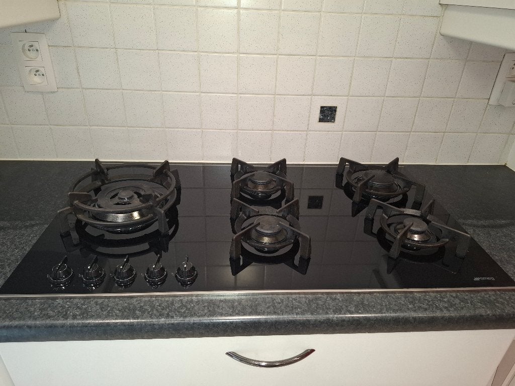 Gas kookplaat op glas  * SMEG * PV695LCNX (90CM), Ophalen, Gebruikt, Inbouw, Gas