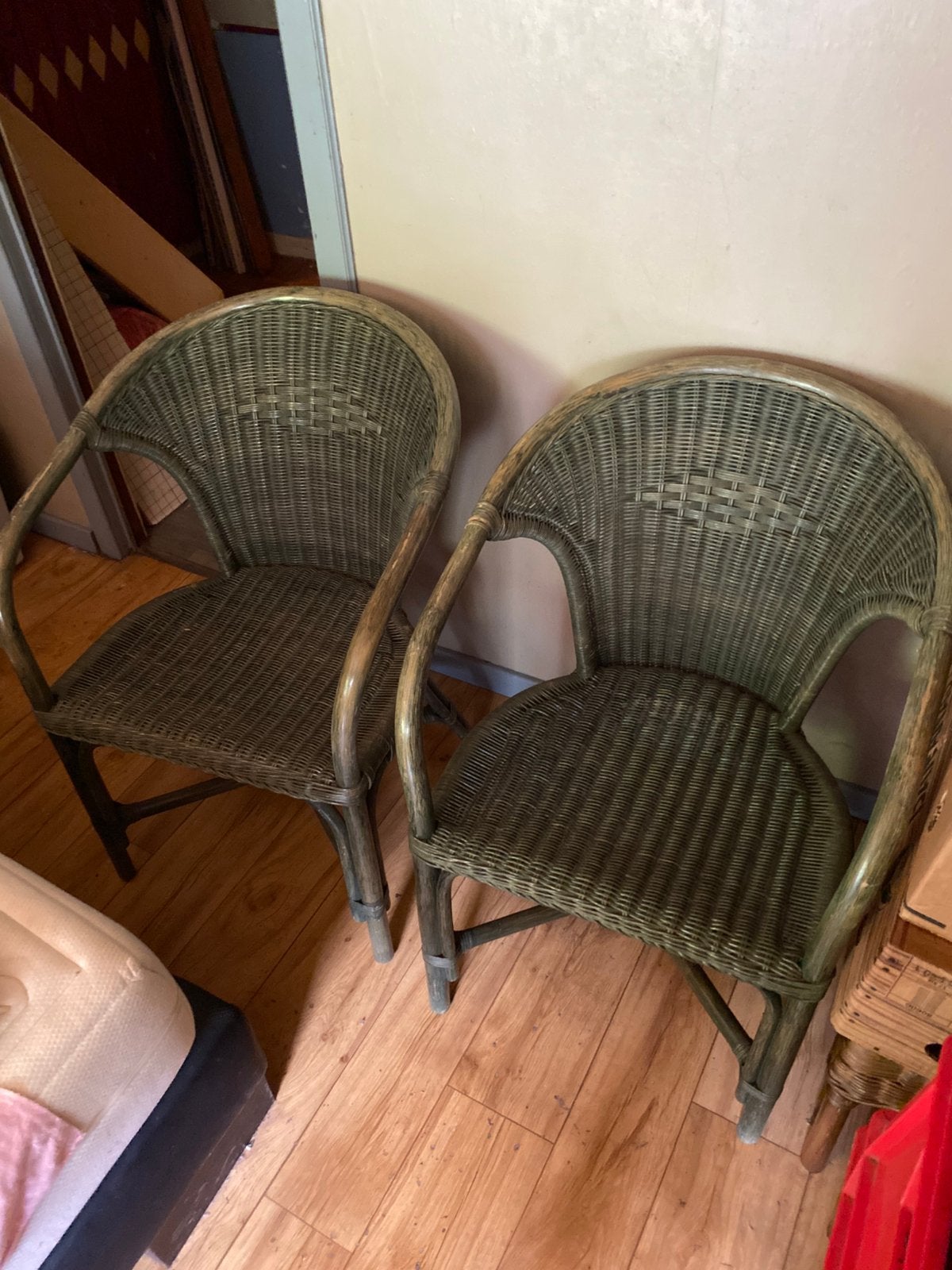2x rotan zetel, Tuin en Terras, Ophalen of Verzenden, Gebruikt