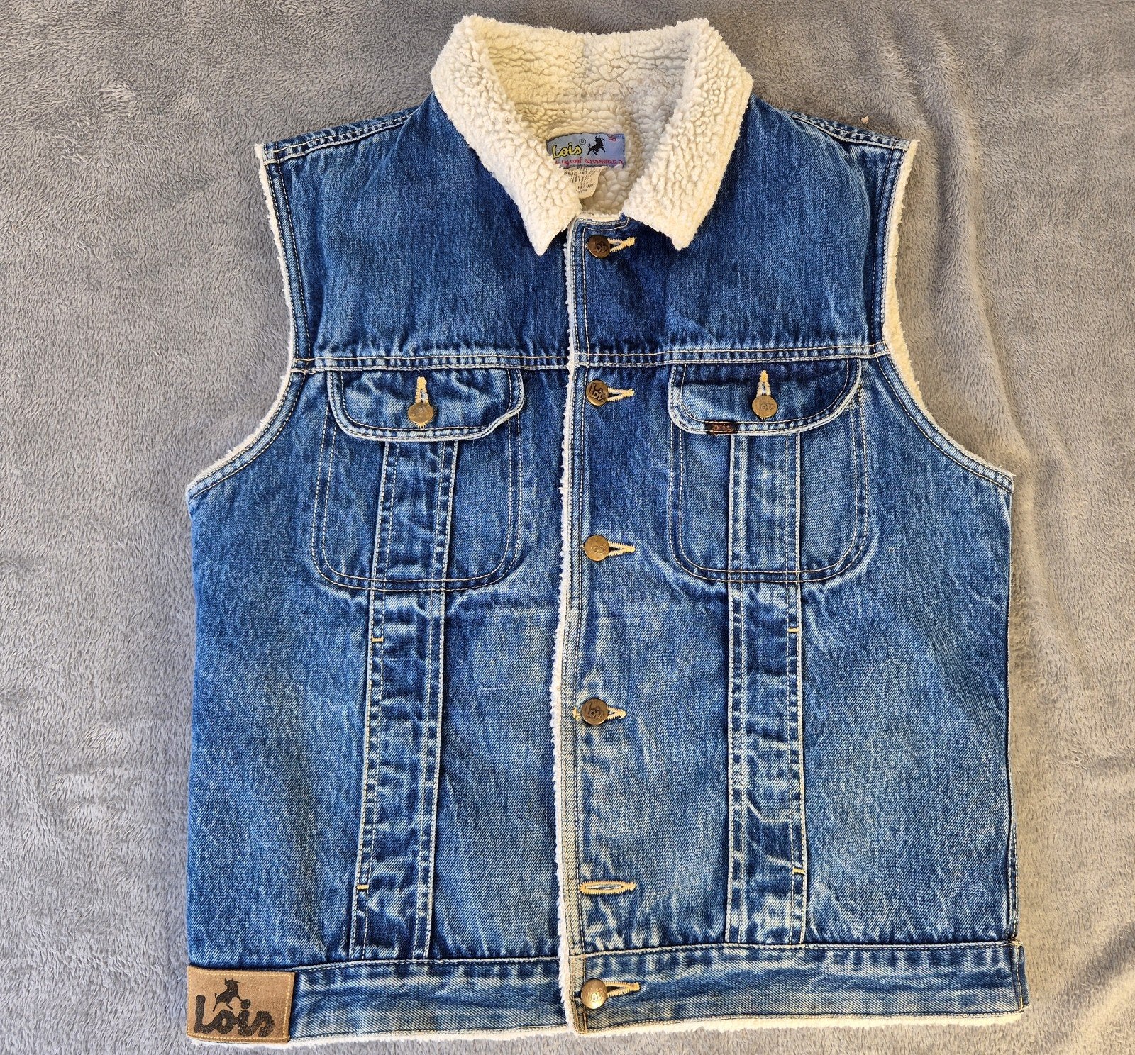 Gilet vintage Lois taille M, Enlèvement ou Envoi, Comme neuf, Bleu, Taille 48/50 (M)