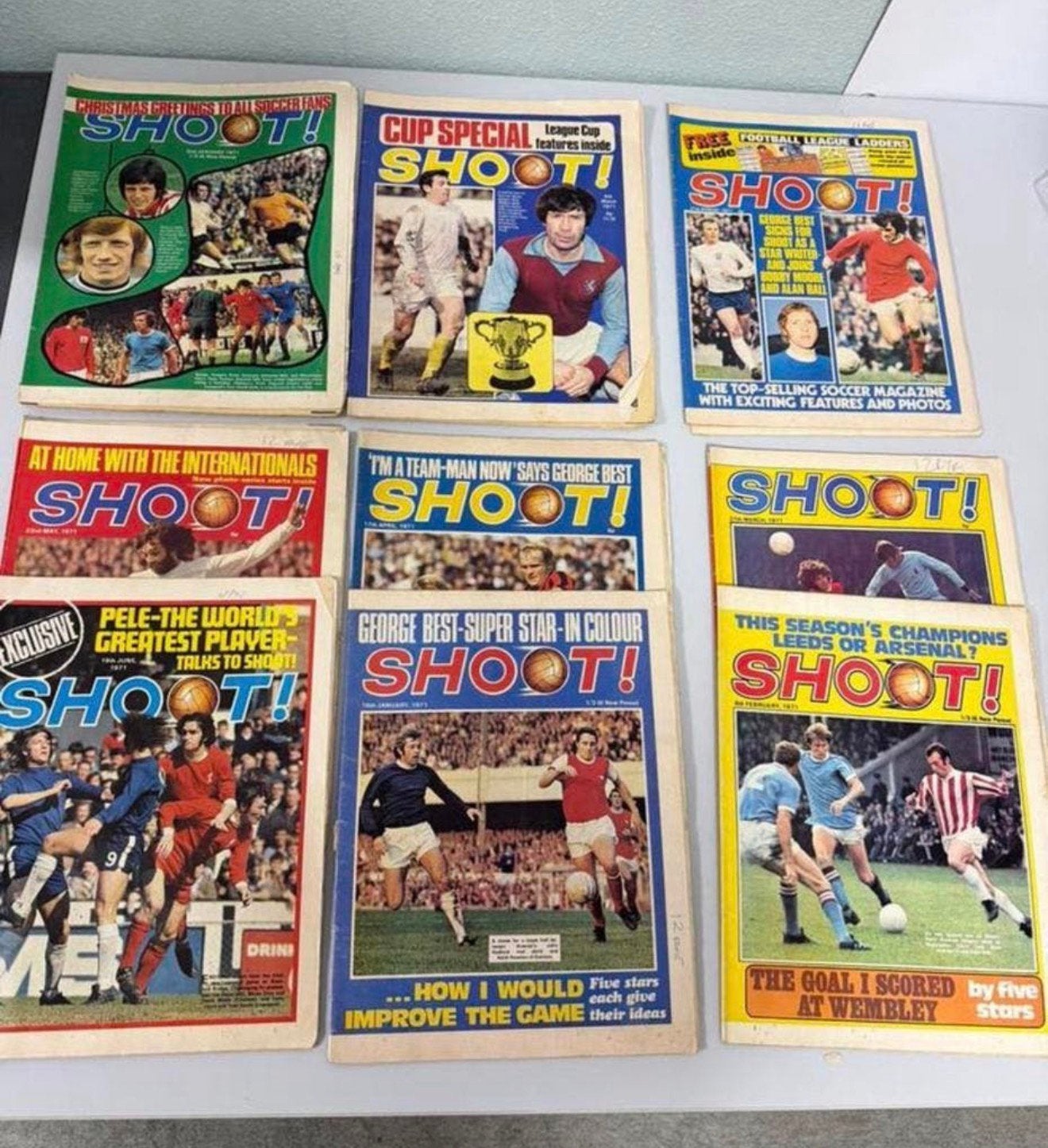 15x partij SHOOT! 1971 Engels voetbal magazine krant vintage, Ophalen of Verzenden, Zo goed als nieuw, Boek of Tijdschrift