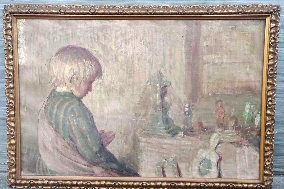 Huile sur toile médiant signe Alex louis Martin, Enlèvement, Toile