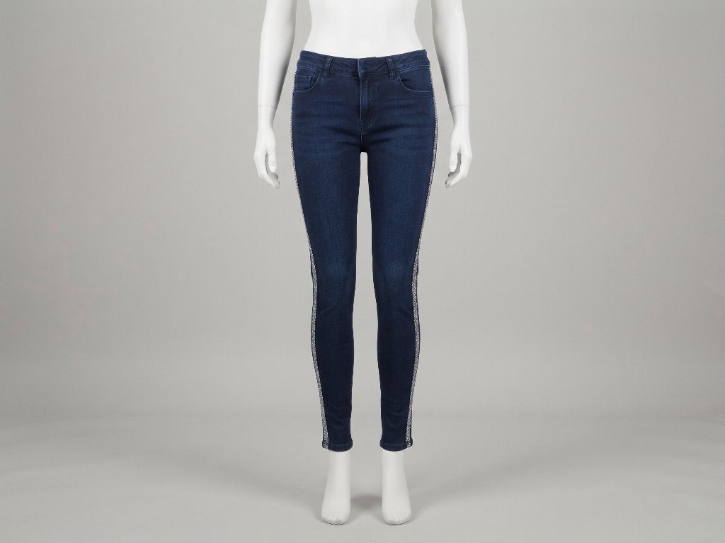 Blauwe skinny jeans met glitterbies maat 38 Lola Liza, Kleding | Dames, Overige jeansmaten, Ophalen of Verzenden, Zo goed als nieuw