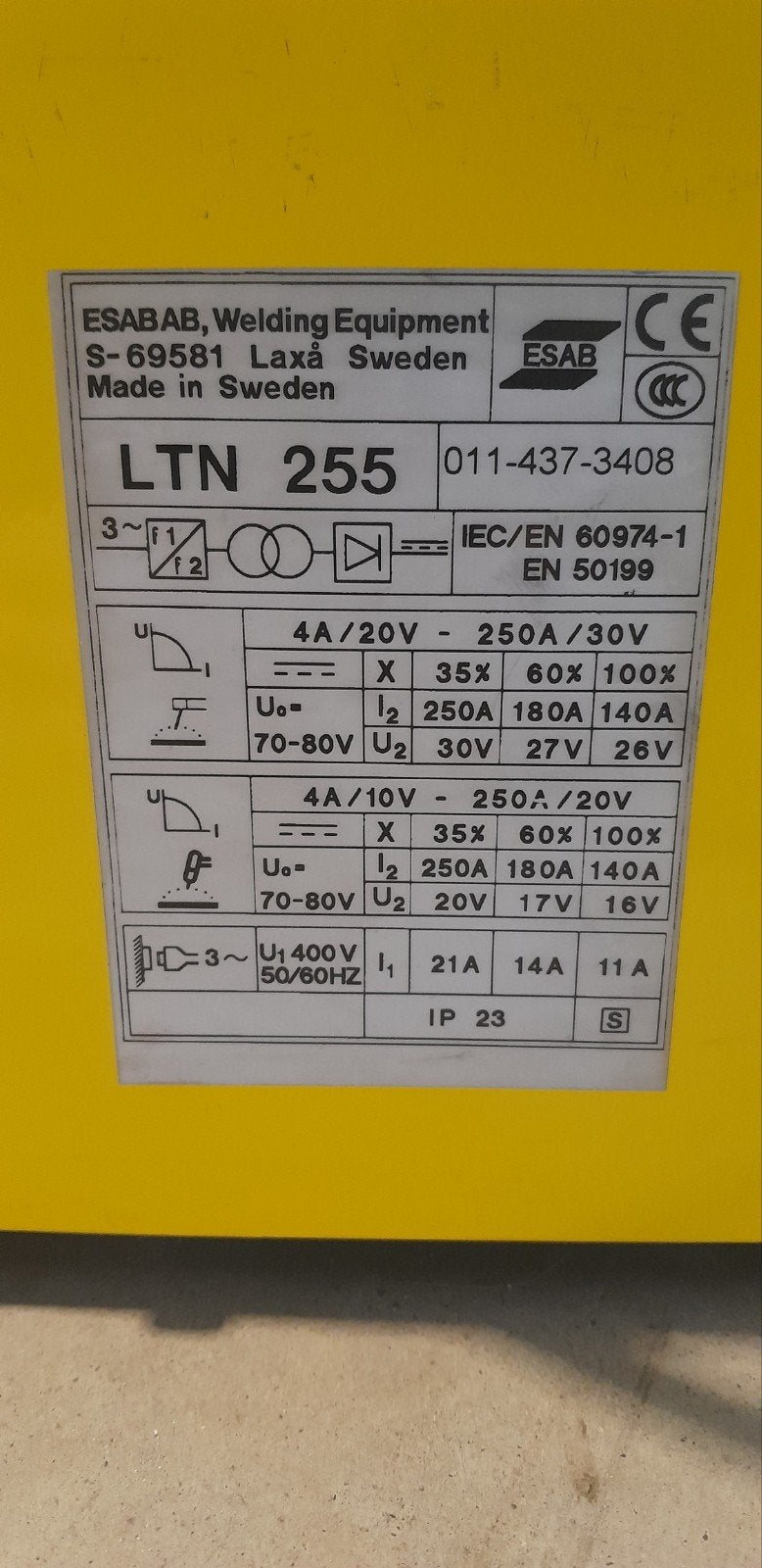 Poste de soudage TIG, Enlèvement, Comme neuf, 250 ampères, Tig