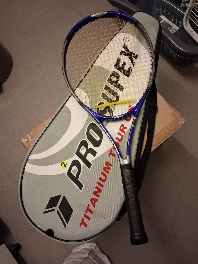 tennisracket prosupex titanium met hoes, Sports & Fitness, Tennis, Enlèvement, Utilisé, Raquette, Autres marques