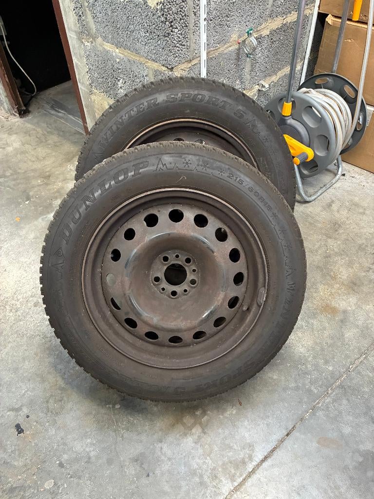 2 winterbanden 215/60R16 99H + 2 Citroen C8 velgen peugeot, Ophalen, 16 inch, Winterbanden, Band(en)